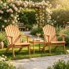 Adirondack Chair Set of 2 with Side Table for Deck Garden And Porch Outdoor Furniture Red White Blue Brown Outdoor Living