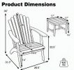 Adirondack Chair Set of 2 with Side Table for Deck Garden And Porch Outdoor Furniture Red White Blue Brown Outdoor Living