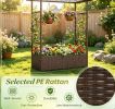 2-in-1 Raised Garden Bed with Hanging Roof And Trellises for Vegetables Flowers Herbs Gardening Outdoor Living Space