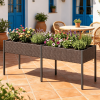 Raised Garden Bed with Legs Removable Liner for Vegetables Herbs Patio Eco-Friendly Wood Look Planter Box for Gardening