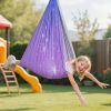 Sensory Swing, Double-Layer Fabric Sensorys Hammock, Indoor & Outdoor Sensory Swing with 360° Swivel Hanger, O-Sling, Holds up to 300lbs