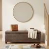 Avalon 48 inch Wide Storage Ottoman Bench in Distressed Brown Vegan Leather