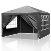 Same Code608185201010ft Black Outdoor Canopy Gazebo with 4 Removable Side Panels, 2 Zipper Doors and 2 Mesh Windows, Heavy Duty PE Cloth
