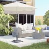 20 lbs Patio Market Umbrella Base Stand Resin Parasol Holder Square with Beautiful Decorative Pattern & Easy Setup, forø1.5",ø1.89" Pole, for Beach