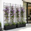 4 Pack Metal Garden Trellis 71" x 17.7" Rustproof Trellis for Climbing Plants Outdoor Flower Support Black