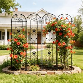 4 Pack Metal Garden Trellis 86.7" x 19.7" Rustproof Trellis for Climbing Plants Outdoor Flower Support Black