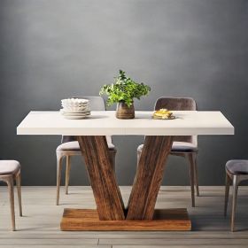 120cm Rectangular Dining Table for 4 People with Heavy Base Kitchen Table