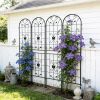 4 Pack Metal Garden Trellis 86.7" x 19.7" Rustproof Trellis for Climbing Plants Outdoor Flower Support Black