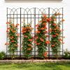 4 Pack Metal Garden Trellis 71" x 17.7" Rustproof Trellis for Climbing Plants Outdoor Flower Support Black