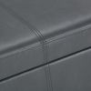 Avalon 48 inch Wide Storage Ottoman Bench in Stone Grey Vegan Leather