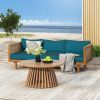 PATIO FURNITRE SETS : CLAREMONT 3 SEATER DAYBED + ACACIA WOOD TABLE