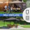 Same Code608185201010ft Black Outdoor Canopy Gazebo with 4 Removable Side Panels, 2 Zipper Doors and 2 Mesh Windows, Heavy Duty PE Cloth