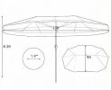 Solar Double-Sided Patio Umbrella 15 X 9 FT with 144 Multi-Colored Flowing Lights 12 Modes 12 Ribs for Outdoor Entertaining And Dining
