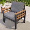GO 4-Piece Outdoor Furniture Sofa Set for 5 People with Acacia Wood Armrests