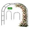 7.87Ft H x 4.59Ft W Adjustable Metal Garden Arch DIY Outdoor Trellis for Climbing Plants Wedding Arch Decoration Iron Arbor for Backyard Garden Entran
