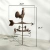 Metal Rooster Weathervane, Roof Mount Wind Direction Indicator, Outdoor Weather Vanes