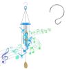 Solar Butterfly Wind Chime with Aluminum Tubes 7 Color Changing Wind Chime for Outside IP44 Waterproof Outdoor Garden Yard Decor