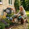 Auto Rewind Retractable Hose Reel, Wall Mounted with 180° Swivel, Multi-Function Spray Nozzle for Outdoor Watering